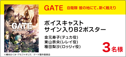 『GATE 自衛隊 彼の地にて、斯く戦えり』ボイスキャストサイン入りB2ポスター